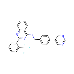 FC(F)(F)c1ccccc1-c1nc(NCc2ccc(-c3cncnc3)cc2)c2ccccc2n1 ZINC000169302845