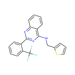 FC(F)(F)c1ccccc1-c1nc(NCc2cccs2)c2ccccc2n1 ZINC000004266401