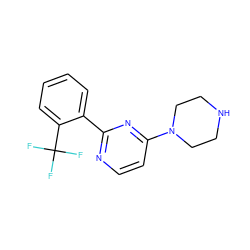 FC(F)(F)c1ccccc1-c1nccc(N2CCNCC2)n1 ZINC000004266765