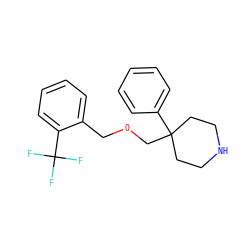 FC(F)(F)c1ccccc1COCC1(c2ccccc2)CCNCC1 ZINC000000018460