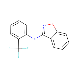 FC(F)(F)c1ccccc1Nc1noc2ccccc12 ZINC000045291539