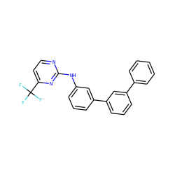 FC(F)(F)c1ccnc(Nc2cccc(-c3cccc(-c4ccccc4)c3)c2)n1 ZINC001772607162