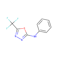FC(F)(F)c1nnc(Nc2ccccc2)o1 ZINC000035076136