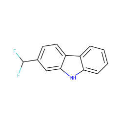 FC(F)c1ccc2c(c1)[nH]c1ccccc12 ZINC000053276552