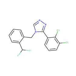 FC(F)c1ccccc1Cn1cnnc1-c1cccc(Cl)c1Cl ZINC000028897875