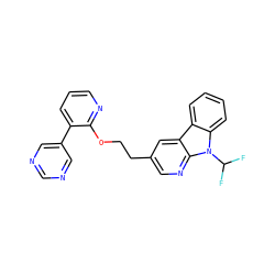 FC(F)n1c2ccccc2c2cc(CCOc3ncccc3-c3cncnc3)cnc21 ZINC000169337418