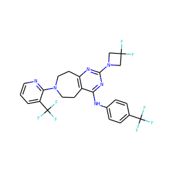 FC1(F)CN(c2nc3c(c(Nc4ccc(C(F)(F)F)cc4)n2)CCN(c2ncccc2C(F)(F)F)CC3)C1 ZINC000144875447