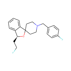 FCC[C@@H]1OC2(CCN(Cc3ccc(F)cc3)CC2)c2ccccc21 ZINC000066258248