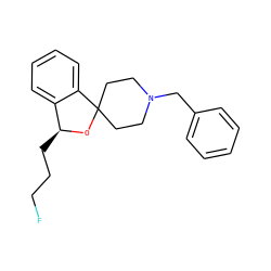 FCCC[C@@H]1OC2(CCN(Cc3ccccc3)CC2)c2ccccc21 ZINC000045291729