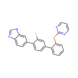 Fc1cc(-c2ccccc2Oc2ncccn2)ccc1-c1ccc2nc[nH]c2c1 ZINC000224769008