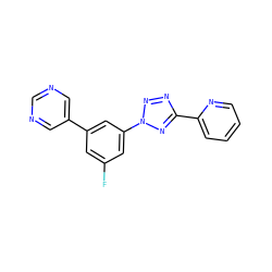 Fc1cc(-c2cncnc2)cc(-n2nnc(-c3ccccn3)n2)c1 ZINC000028385425