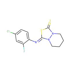 Fc1cc(Cl)ccc1/N=c1\sc(=S)n2n1CCCC2 ZINC000103282770