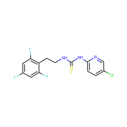 Fc1cc(F)c(CCNC(=S)Nc2ccc(Cl)cn2)c(F)c1 ZINC000013759878