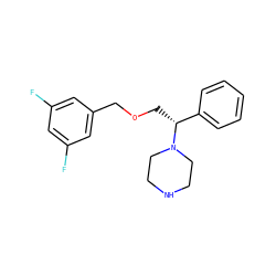 Fc1cc(F)cc(COC[C@H](c2ccccc2)N2CCNCC2)c1 ZINC000022926761