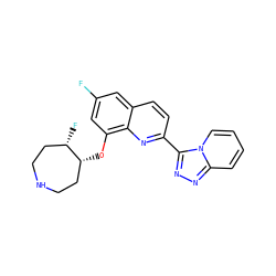 Fc1cc(O[C@@H]2CCNCC[C@@H]2F)c2nc(-c3nnc4ccccn34)ccc2c1 ZINC000096175069