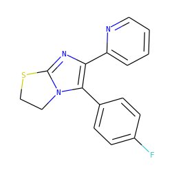 Fc1ccc(-c2c(-c3ccccn3)nc3n2CCS3)cc1 ZINC000013472526