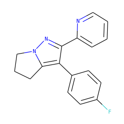 Fc1ccc(-c2c(-c3ccccn3)nn3c2CCC3)cc1 ZINC000027181762