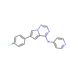 Fc1ccc(-c2cc3c(Nc4ccncc4)ncnn3c2)cc1 ZINC000299831930