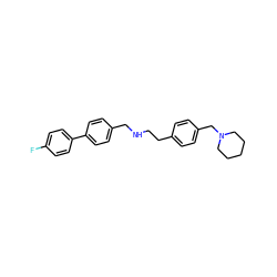 Fc1ccc(-c2ccc(CNCCc3ccc(CN4CCCCC4)cc3)cc2)cc1 ZINC000028649162