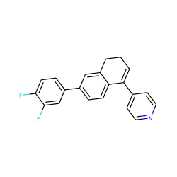 Fc1ccc(-c2ccc3c(c2)CCC=C3c2ccncc2)cc1F ZINC000040976790