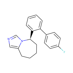 Fc1ccc(-c2ccccc2[C@H]2CCCCc3cncn32)cc1 ZINC000103230554