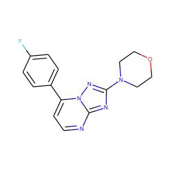 Fc1ccc(-c2ccnc3nc(N4CCOCC4)nn23)cc1 ZINC000001389309