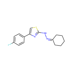 Fc1ccc(-c2csc(NN=C3CCCCC3)n2)cc1 ZINC000054362885