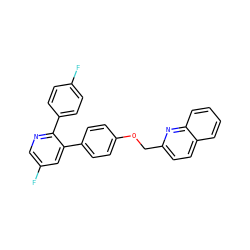 Fc1ccc(-c2ncc(F)cc2-c2ccc(OCc3ccc4ccccc4n3)cc2)cc1 ZINC000473155235