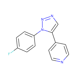 Fc1ccc(-n2nncc2-c2ccncc2)cc1 ZINC000026161791