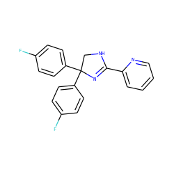 Fc1ccc(C2(c3ccc(F)cc3)CNC(c3ccccn3)=N2)cc1 ZINC000040430640