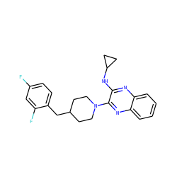 Fc1ccc(CC2CCN(c3nc4ccccc4nc3NC3CC3)CC2)c(F)c1 ZINC000653676031