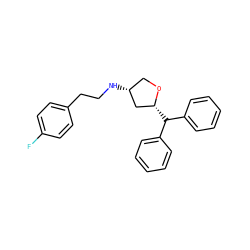 Fc1ccc(CCN[C@@H]2CO[C@H](C(c3ccccc3)c3ccccc3)C2)cc1 ZINC000103228709