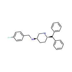 Fc1ccc(CN[C@@H]2CC[C@H](C(c3ccccc3)c3ccccc3)NC2)cc1 ZINC000038322608