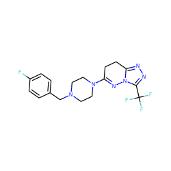 Fc1ccc(CN2CCN(C3=Nn4c(nnc4C(F)(F)F)CC3)CC2)cc1 ZINC000103119179