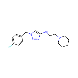 Fc1ccc(Cn2cc(NCCN3CCCCC3)nn2)cc1 ZINC000209665753