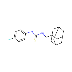Fc1ccc(NC(=S)NCC23CC4CC(CC(C4)C2)C3)cc1 ZINC000007638389