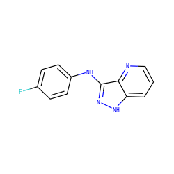 Fc1ccc(Nc2n[nH]c3cccnc23)cc1 ZINC000166884914