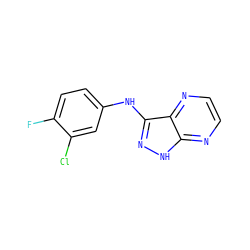 Fc1ccc(Nc2n[nH]c3nccnc23)cc1Cl ZINC000166961709