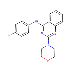 Fc1ccc(Nc2nc(N3CCOCC3)nc3ccccc23)cc1 ZINC000473081777
