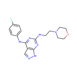 Fc1ccc(Nc2nc(NCCN3CCOCC3)nc3[nH]ncc23)cc1 ZINC000096928445