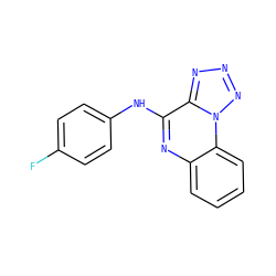 Fc1ccc(Nc2nc3ccccc3n3nnnc23)cc1 ZINC000004511140