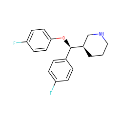 Fc1ccc(O[C@H](c2ccc(F)cc2)[C@@H]2CCCNC2)cc1 ZINC000013530694