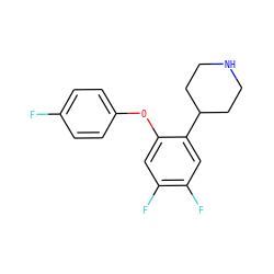 Fc1ccc(Oc2cc(F)c(F)cc2C2CCNCC2)cc1 ZINC000045286469