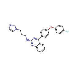 Fc1ccc(Oc2ccc(-c3nc(NCCCn4ccnc4)nc4ccccc34)cc2)cc1 ZINC000115760127