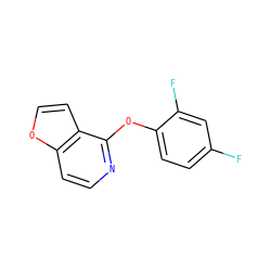 Fc1ccc(Oc2nccc3occc23)c(F)c1 ZINC000169325532