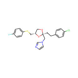 Fc1ccc(SC[C@@H]2CO[C@@](CCc3ccc(Cl)cc3)(Cn3ccnc3)O2)cc1 ZINC000040914547