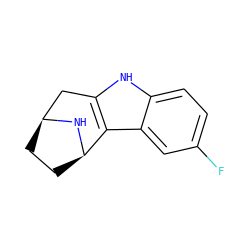 Fc1ccc2[nH]c3c(c2c1)[C@H]1CC[C@@H](C3)N1 ZINC000012355900