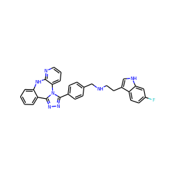 Fc1ccc2c(CCNCc3ccc(-c4nnc5n4-c4cccnc4Nc4ccccc4-5)cc3)c[nH]c2c1 ZINC000096174137