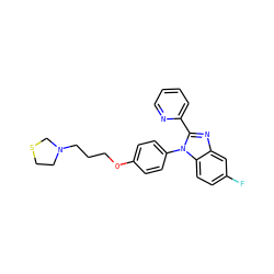 Fc1ccc2c(c1)nc(-c1ccccn1)n2-c1ccc(OCCCN2CCSC2)cc1 ZINC000040974278