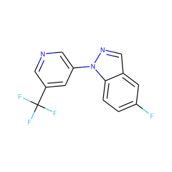 Fc1ccc2c(cnn2-c2cncc(C(F)(F)F)c2)c1 ZINC000221352478